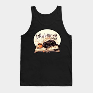 Coffee, Cats, and Cozy Reads Tank Top